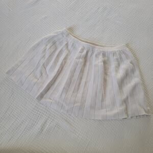 Hollister Womens L White Mini Skirt Ultra High Rise Knit Skater Short Ribbed